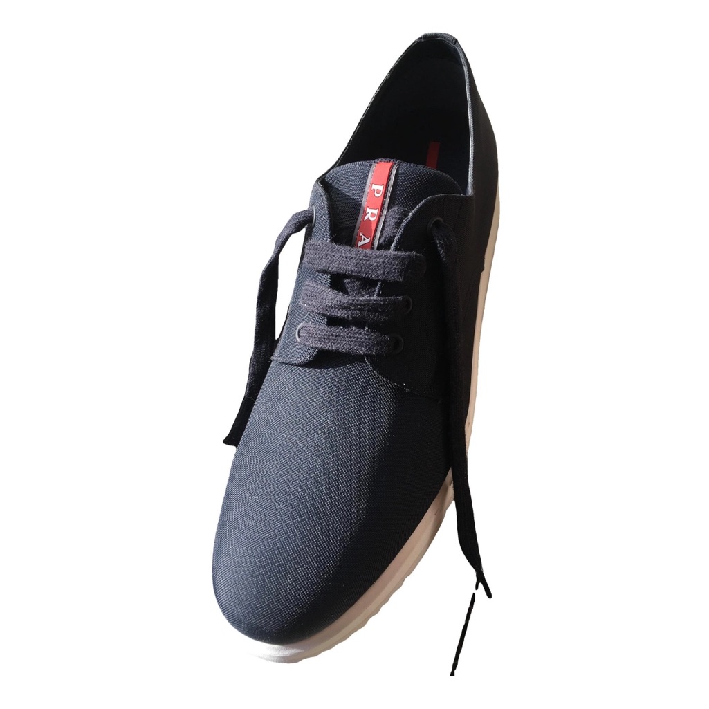 Prada Men's Midnight Navy And White Sneakers